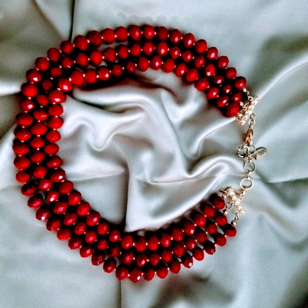 Amrita Singh Red Beaded Necklace.